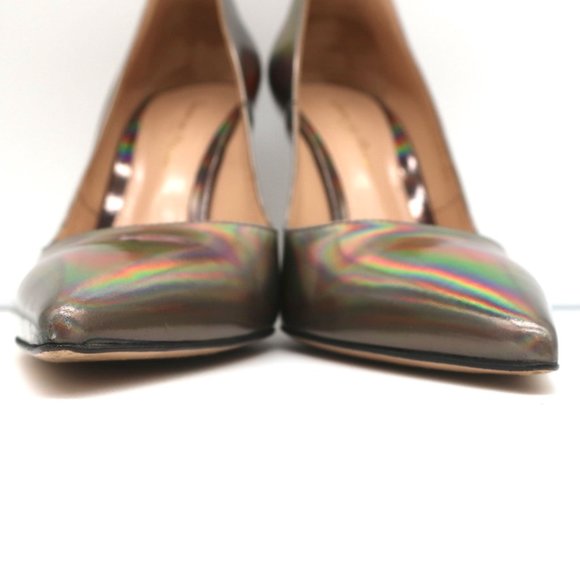 GIANVITO ROSSI ELLIPSIS HIGH BACK PUMPS HOLOGRAPHIC LEATHER SIZE 39 POINTED TOE - Picture 4 of 12